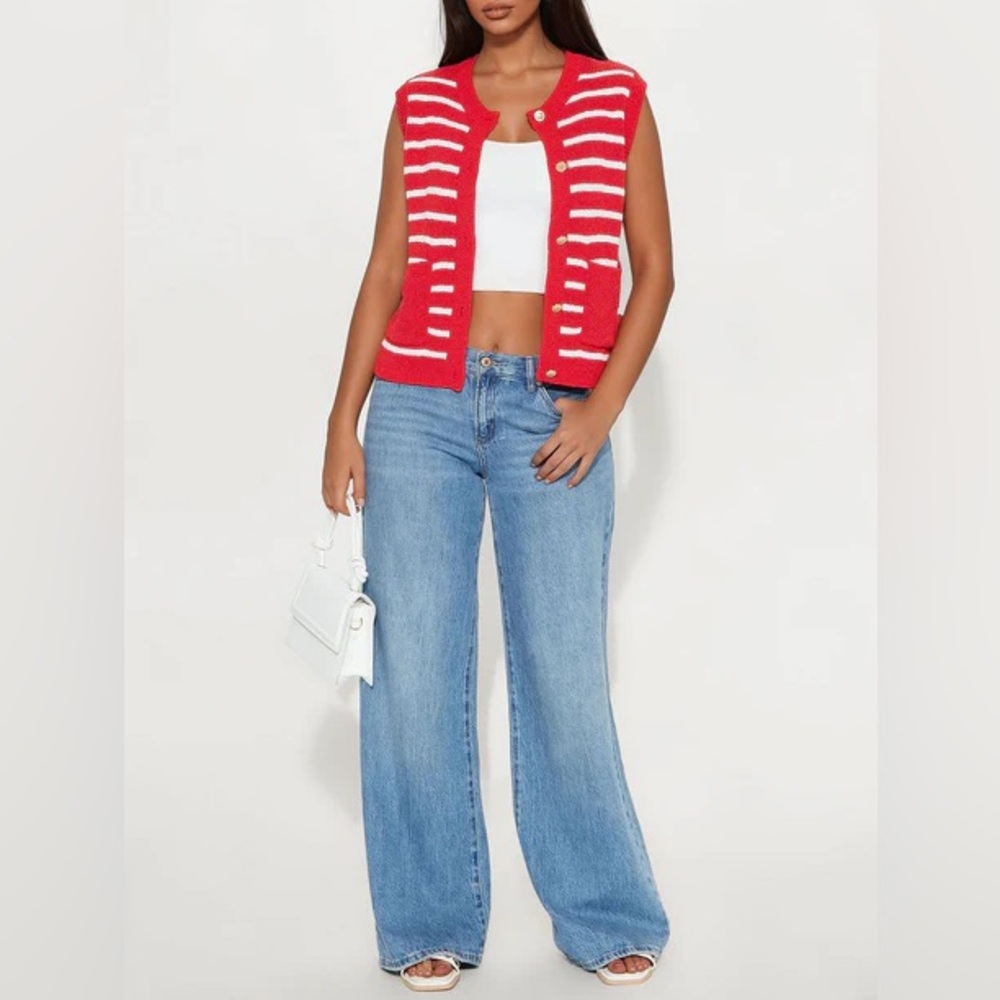 Striped Women's Sweater Vest - Picture 4 of 4